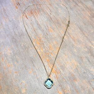 Dyadema Gold-Tone Dainty Sterling Silver Clover Necklace